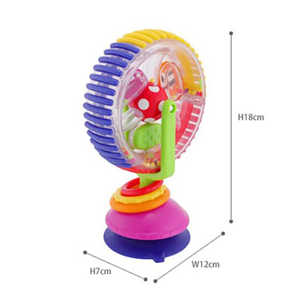 Baby Suction Cup Toy with Rotating Rattle for High Chair Play