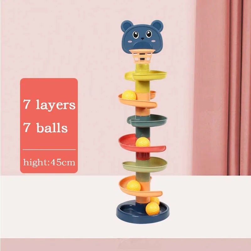 Montessori Rolling Ball Toy Baby Stacking Track Educational Game