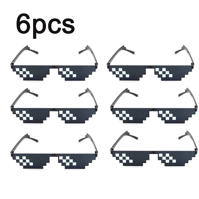 Pixelated Sunglasses – Funny Mosaic Rimless Shades for Parties