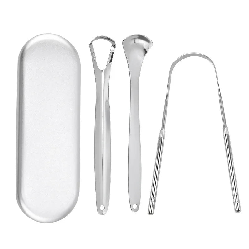 Stainless Steel Tongue Scraper for Adults and Kids