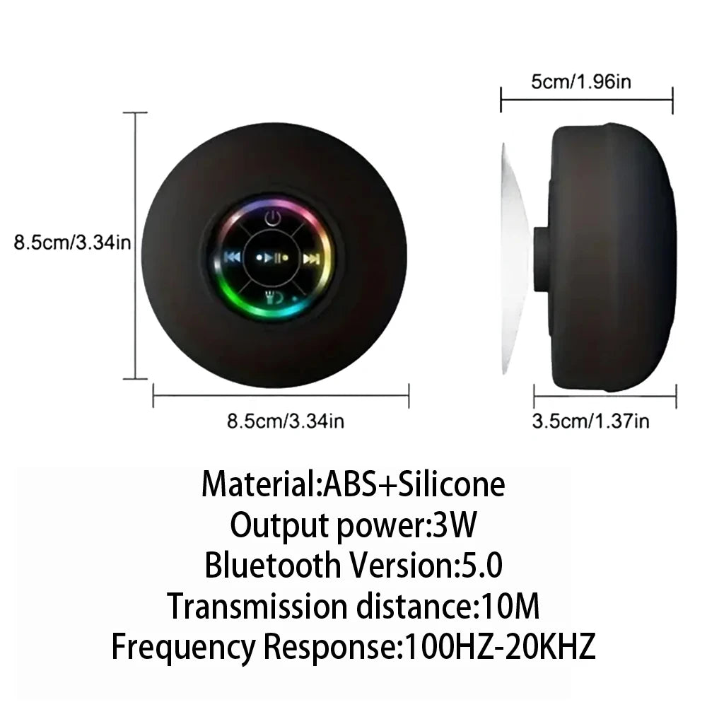 Portable Bluetooth Speaker – Wireless LED Light IPX4 Waterproof Speaker