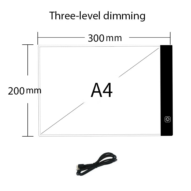 LED Drawing Board for Kids with 3-Level Dimmable Tracing Light