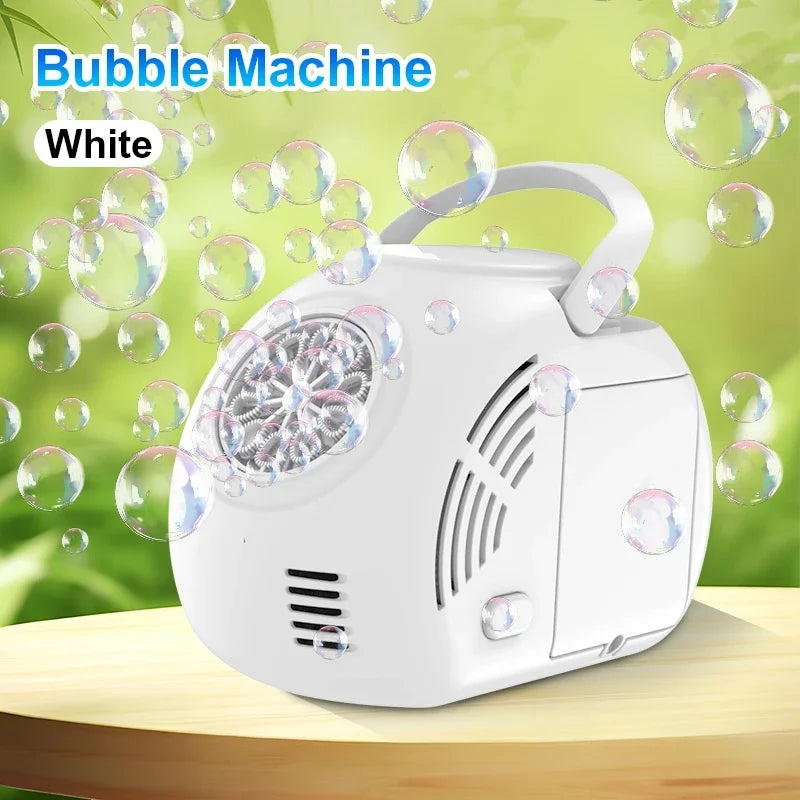 Handheld outdoor bubble machine electric with light bubble toy bubble launcher holiday gift without battery bubble water