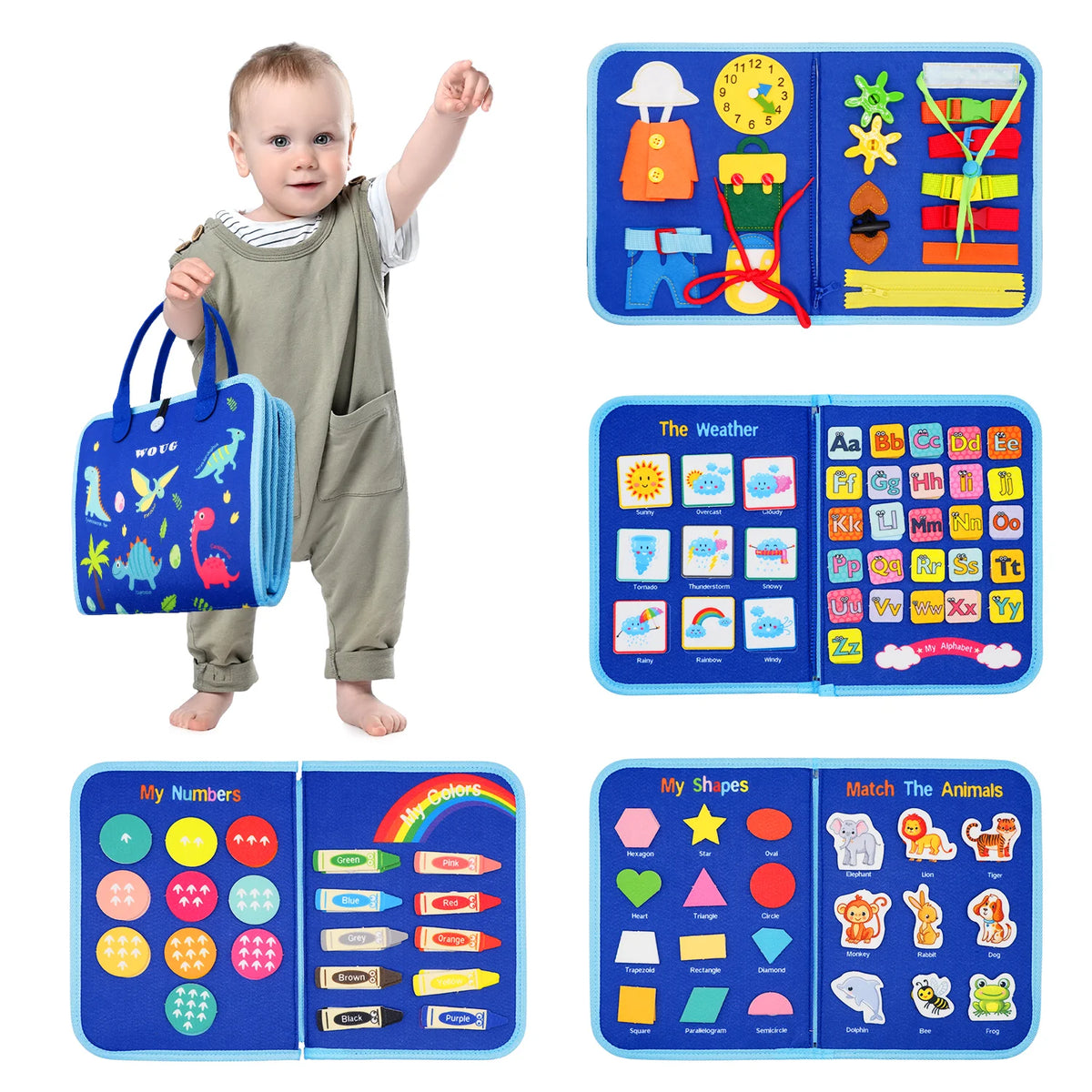 Montessori Busy Board – Toddler Busy Book Fine Motor Learning Toy