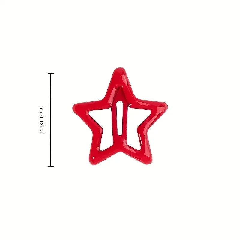 Colorful Star Hair Clips Set for Girls and Kids