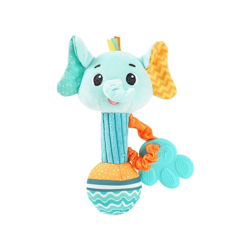 Baby Rattle Toy Soft Plush Animal Sensory Rattle for Newborns