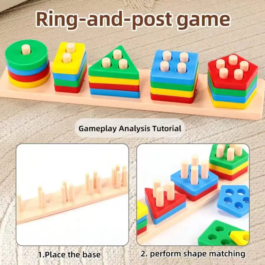Shape Matching Toy – Wooden-Style Peg Game for Early Learning