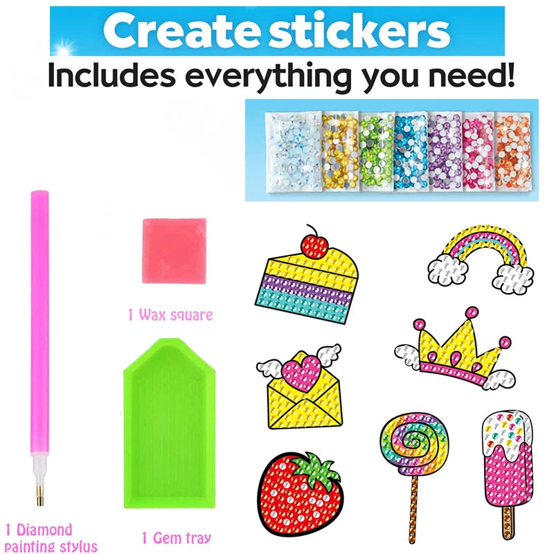 Diamond Painting Sticker Kit – Big Gem Art Craft for Kids