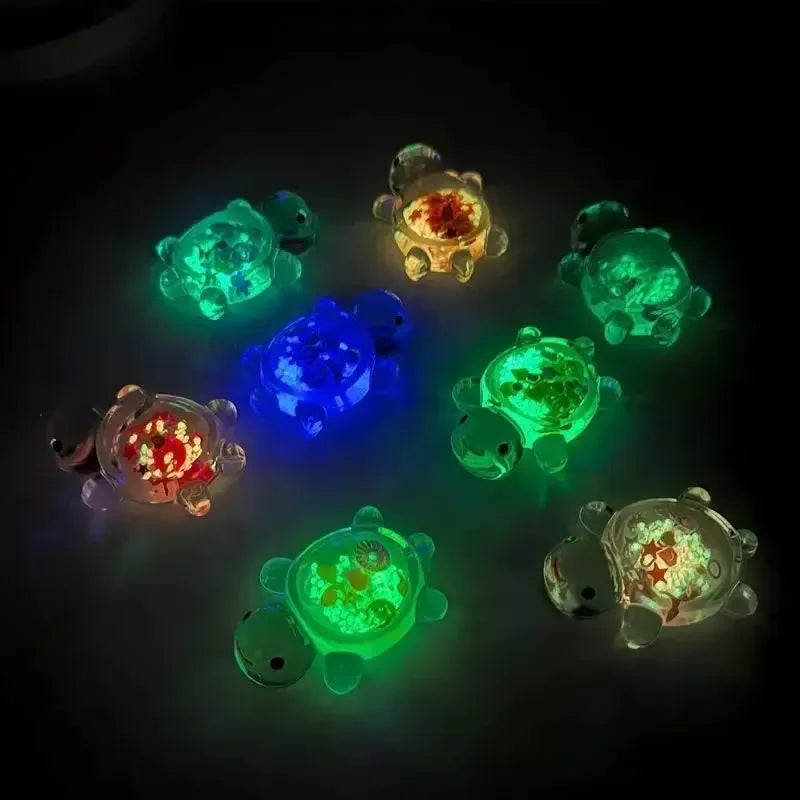 Glow in the Dark Turtle Figurines – Mini Garden Decor Set