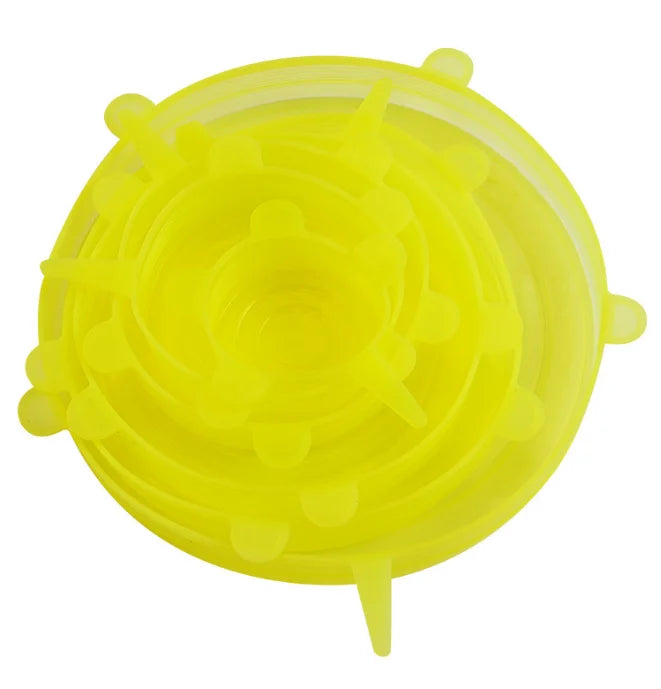 Silicone Stretch Lids Set – 6 Reusable Airtight Food Storage Covers