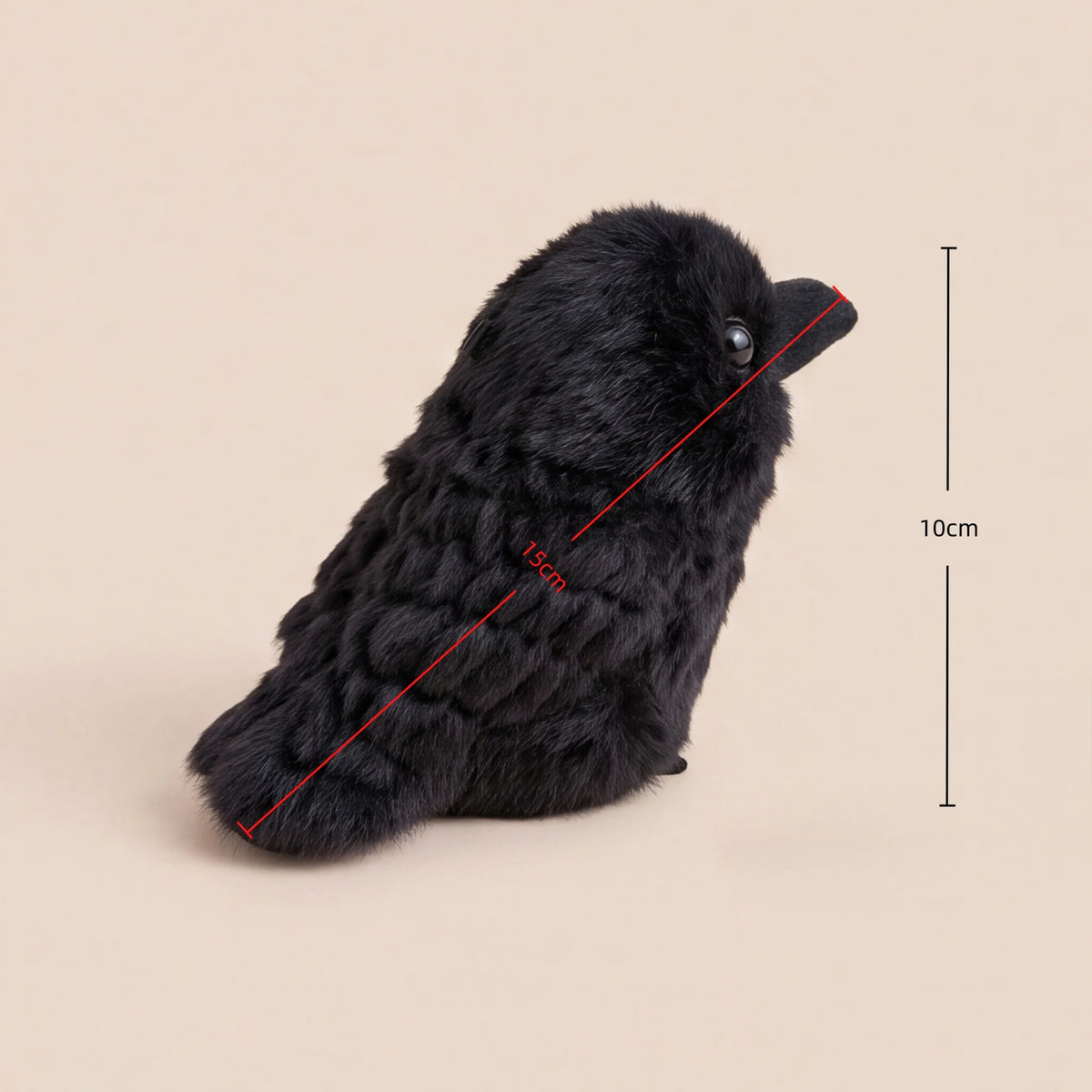 Black Crow Plush Toy – Soft Gothic Bird Stuffed Animal