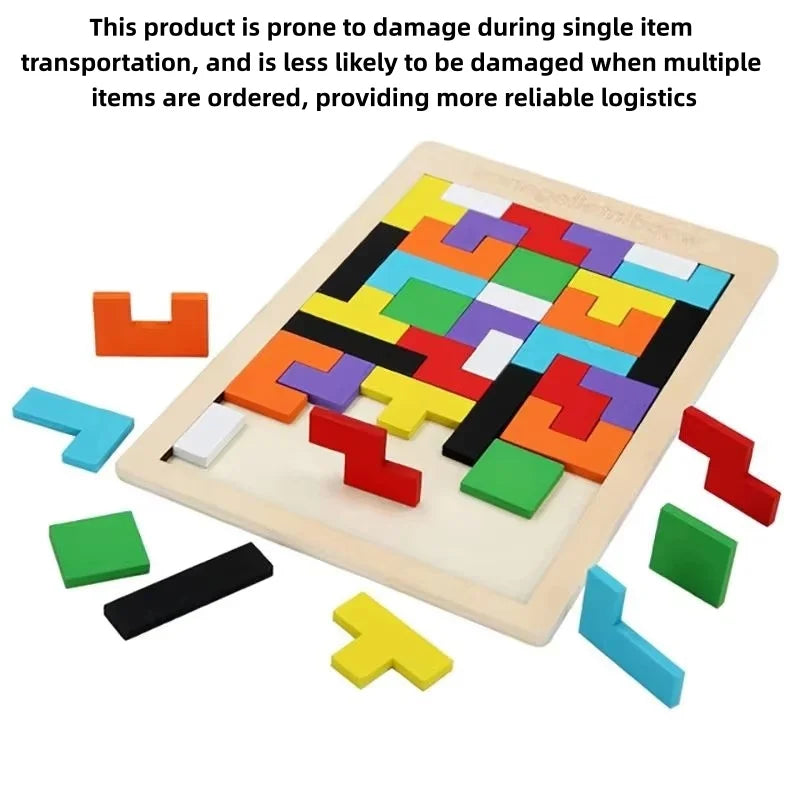 Wooden Tangram Puzzle – Colorful Geometric Learning Toy