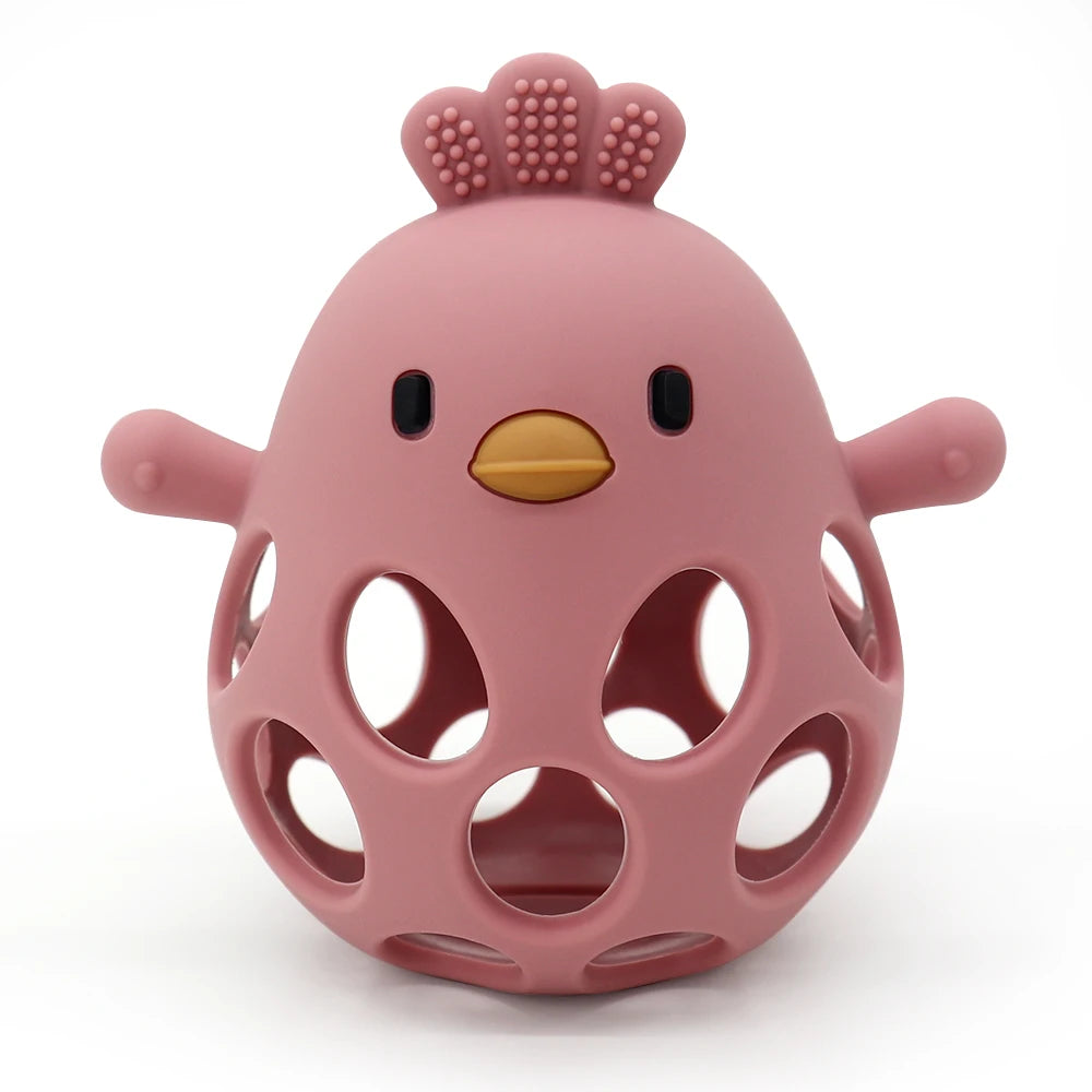 Baby Silicone Teether Cartoon Chick Chewing Toy