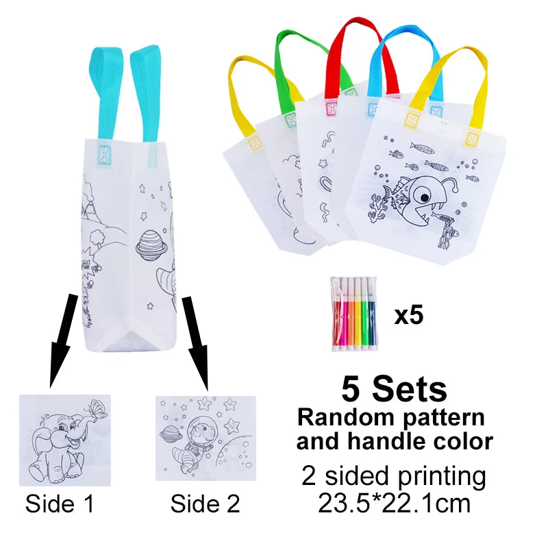 DIY Coloring Bags – Kids Graffiti Art & Craft Kit with Markers