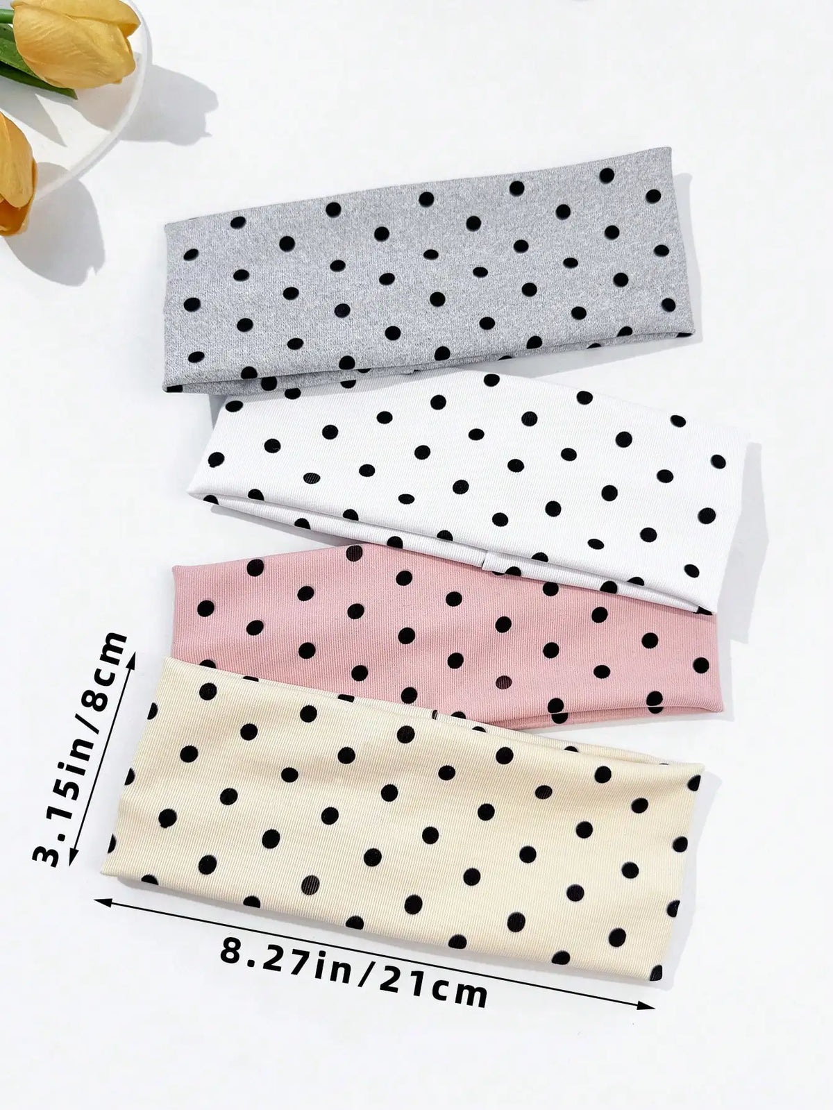 Polka Dot Headbands for Women – Wide Edge Elastic Hair Bands