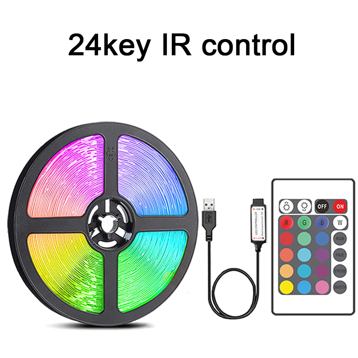 RGB LED Strip Lights – 5V Remote Control Room & TV Backlight