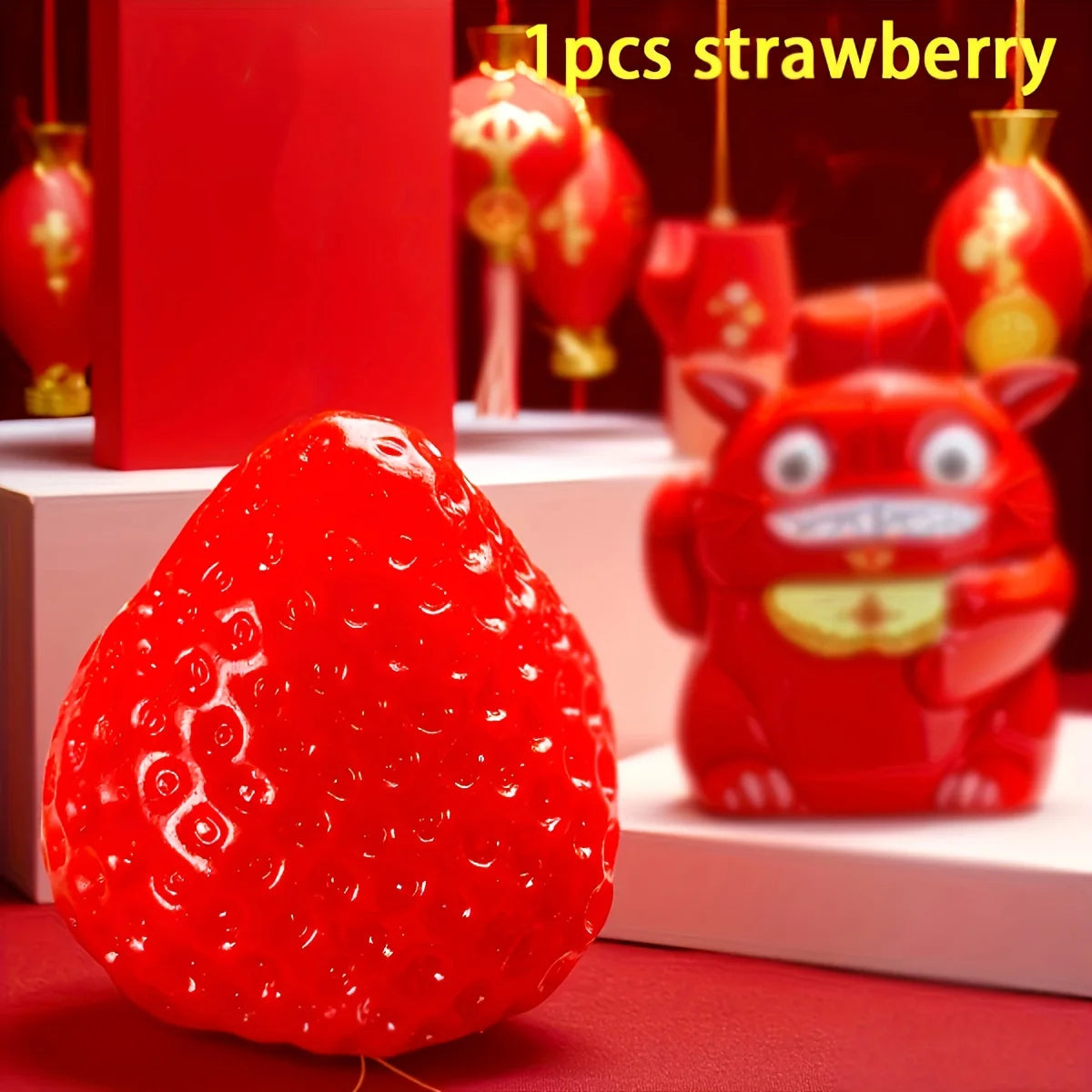 Strawberry Squishy Toy – Soft Fruit Squeeze Fidget