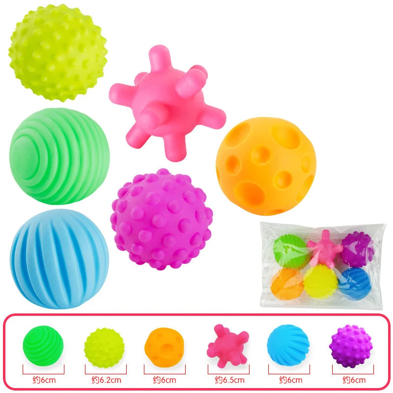 Baby Sensory Ball Set – 6-Piece Textured Grasping Toys
