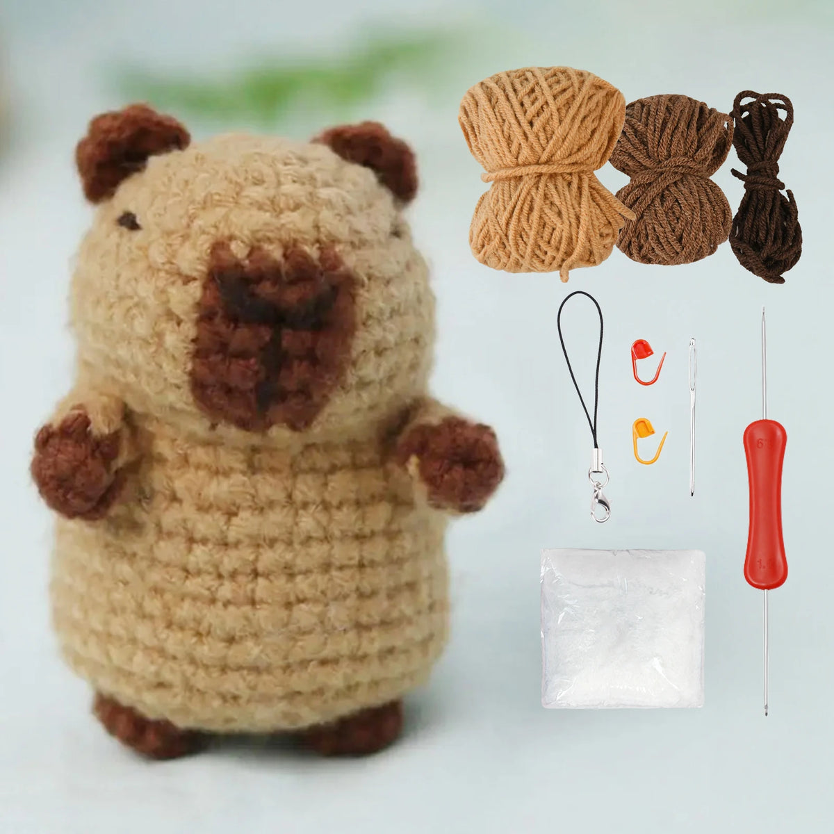 Capybara Crochet Kit – Beginner Animal Crochet Craft Set