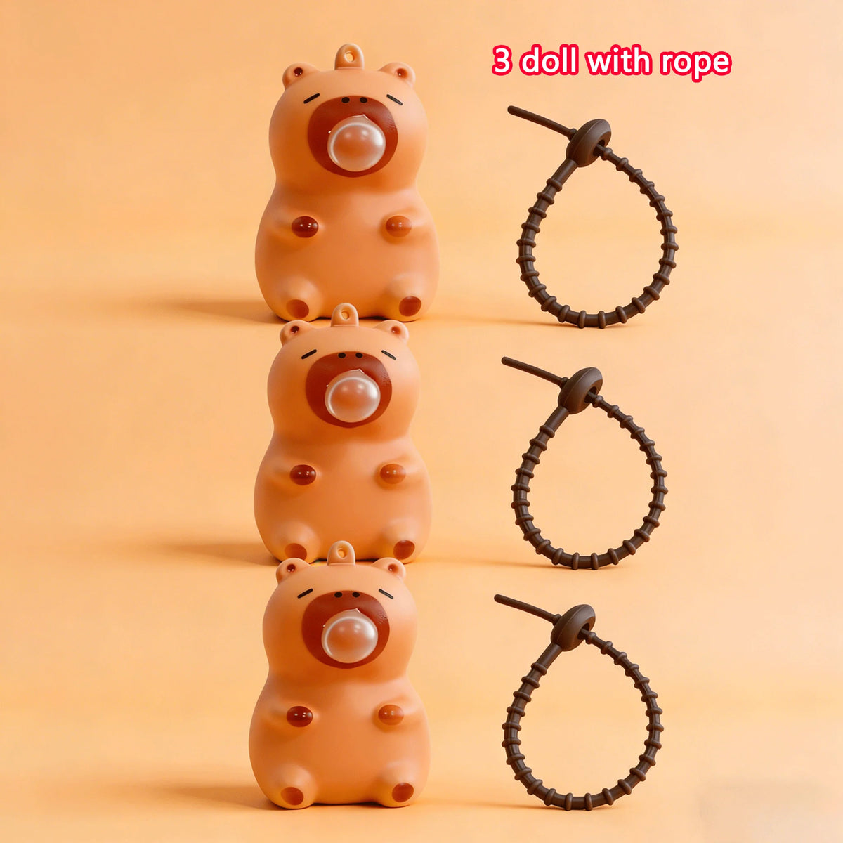 Capybara Doll Pinch Pendant Toys Squeeze Spit Bubble Decompression Toy Children's Schoolbag Doll Pendant Decoration party gift