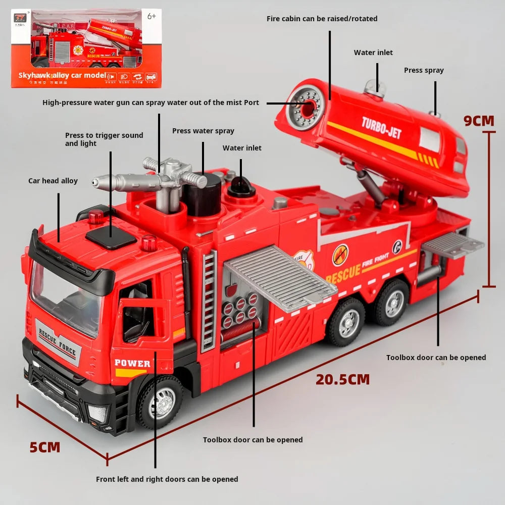 Fire Truck Toy – Large Diecast Alloy Rescue Vehicle Model