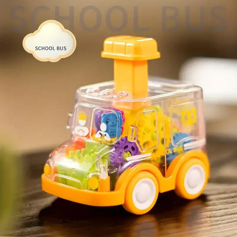 Transparent Gear Toy Car – Press and Go Inertial Vehicle