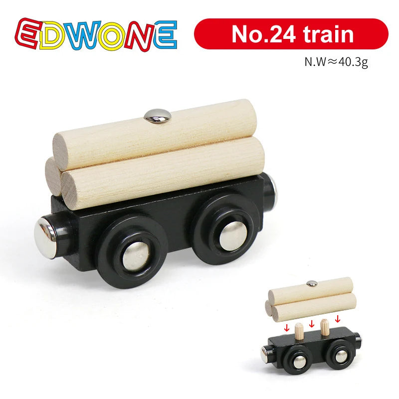Wooden Train Toy Locomotive Car for Wooden Railway Tracks