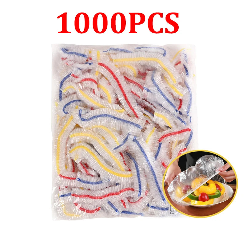 Disposable Food Cover Elastic Plastic Wrap Food Grade Food Lids Shoe Cover Shower Headgear Bowls Caps Food Fresh Saver Bag Dust