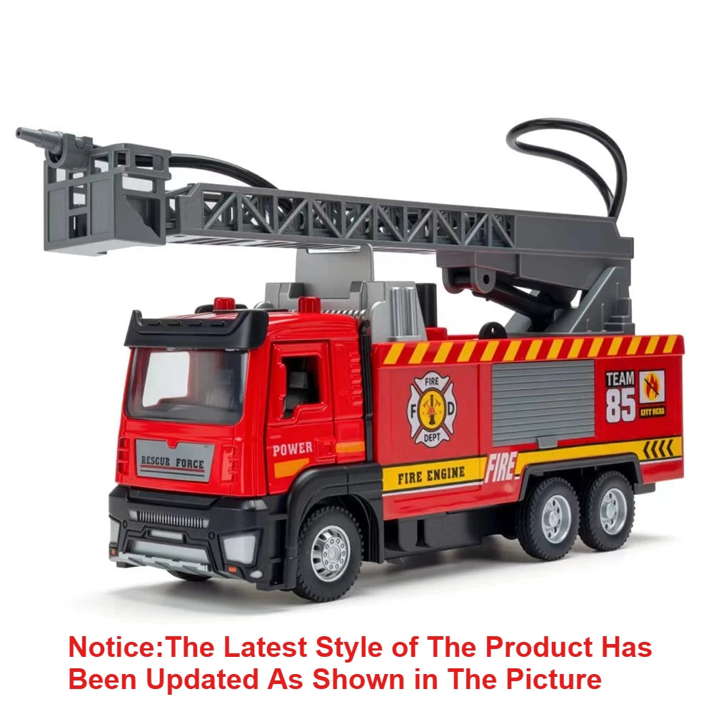 1:32 Scale Fire Truck Model with Water Spray, Lights and Sound