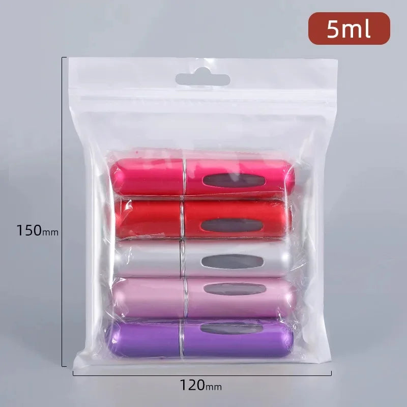 5ml Refillable Perfume Atomizer Spray Bottle – 5-Piece Travel Set
