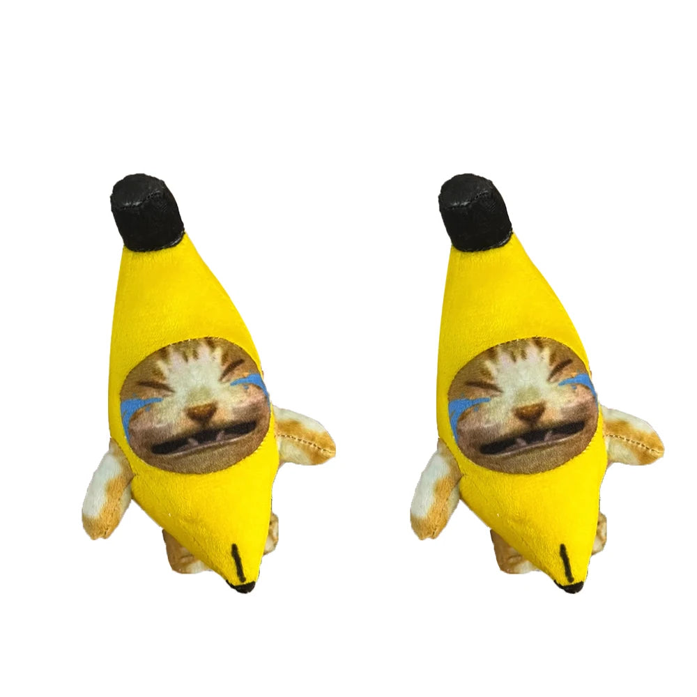 Banana Cat Plush Keychain – 17cm Sound Pendant Toy