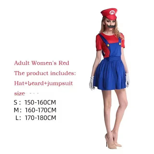 Green Plumber Costume Adult Unisex Set with Hat & Mustache