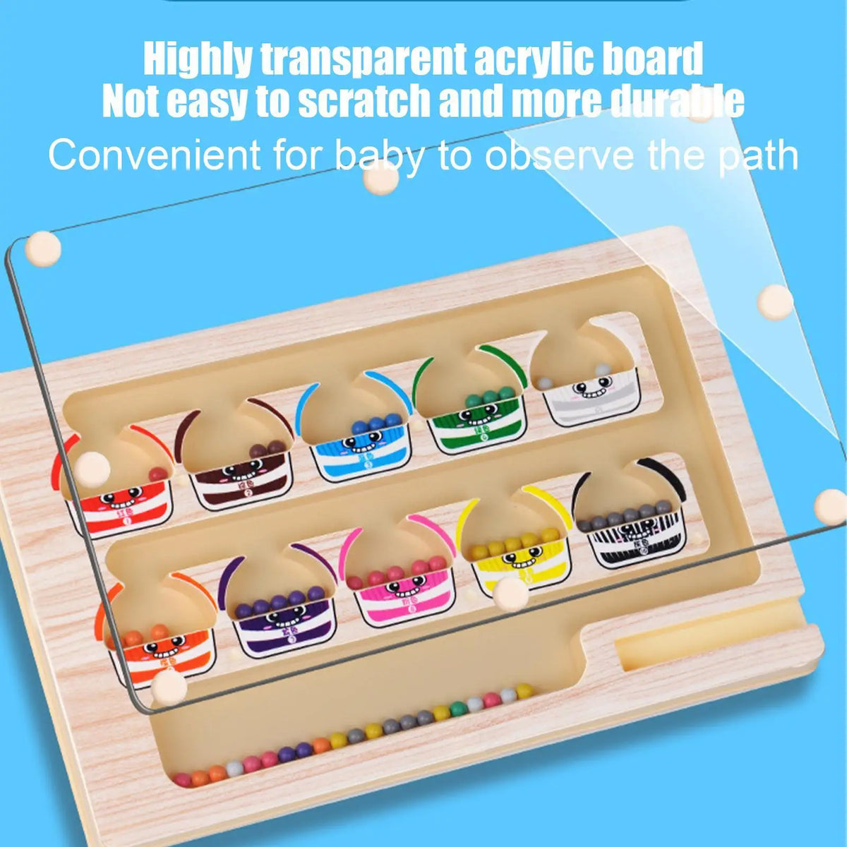Magnetic Color Sorting Maze – Wooden Puzzle Toy for Toddlers