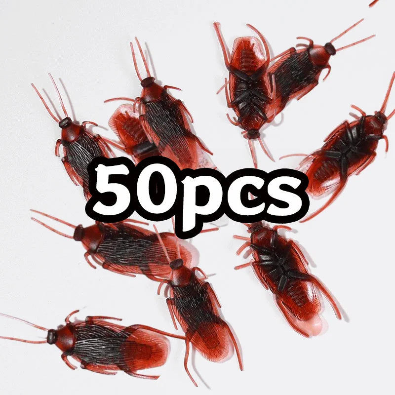 Fake Cockroach Prank Toys – 50-Piece Realistic Insect Set