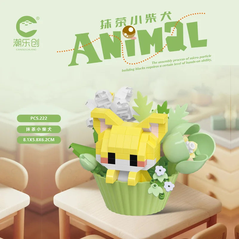 Dessert Animal Building Blocks – Cute Panda & Puppy Decor