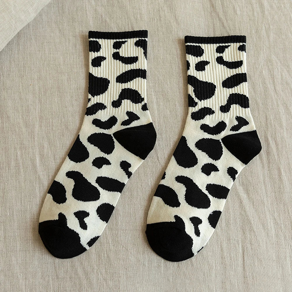 1/6 Pairs Cartoon Women Socks Fashionable And Versatile Cute Design Funny Goose Breathable Soft Comfortable Women Casual Socks