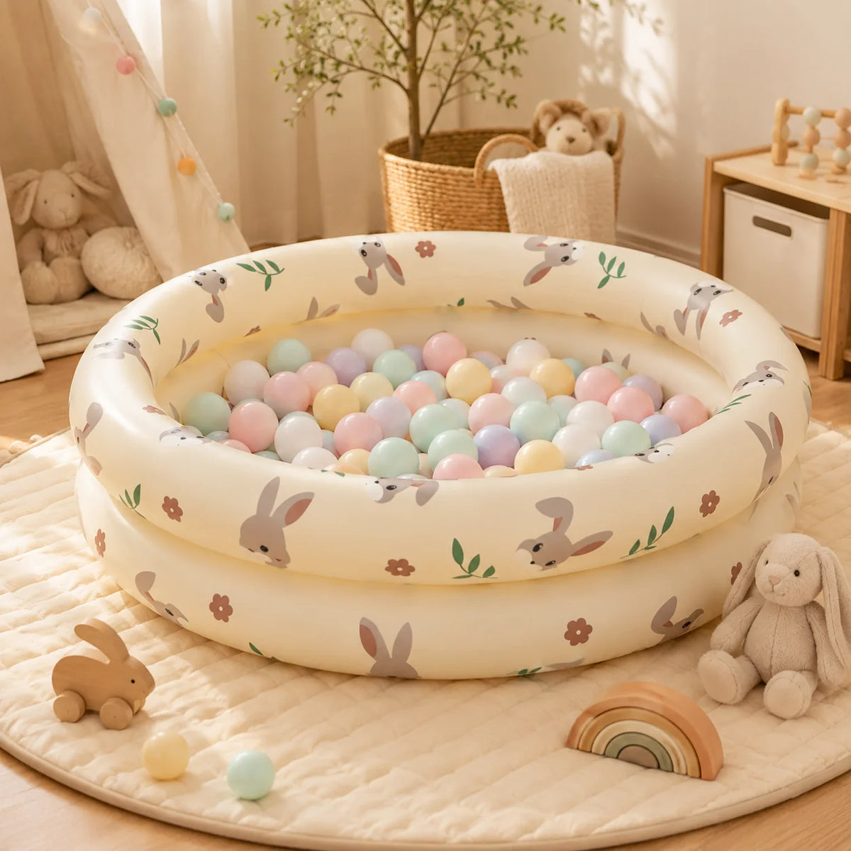 Inflatable Pool for Kids, Portable PVC Splash Play Ball Pit