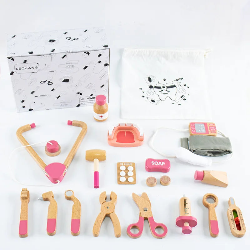 Kids Doctor Kit – Wooden Pretend Play Medical Set