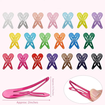 50Pcs Baby Hair Clips – 2 Inch Snap Clips for Girls & Toddlers