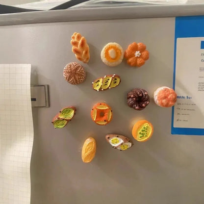 Bread Fridge Magnets – Realistic Refrigerator Decor & Note Holder
