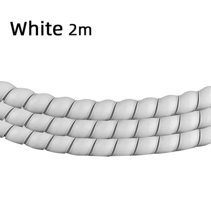 2Meters Spiral Cable Protector Line Organizer Tube Motorcycle Wire Protect Sleeve Flame Retardant Anti-Bite Cover Charger Cable
