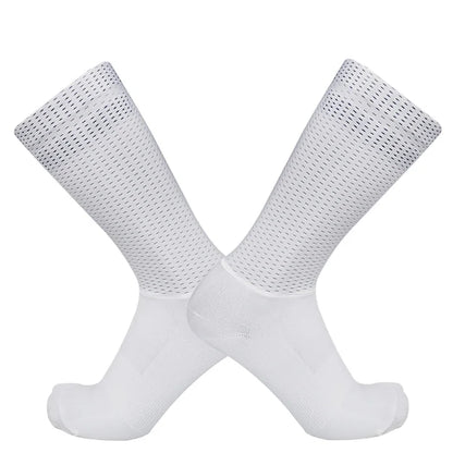 New Summer Aero Bike Team Cycling Socks Silica Gel Non-slip Breathable Pro Racing Sports Socks Men Women Calcetines Ciclismo