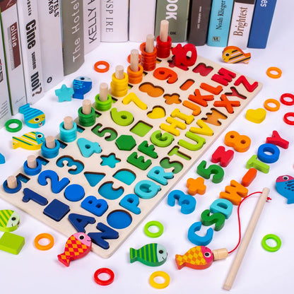 Montessori Learning Toy – Wooden Shape Matching & Math Game