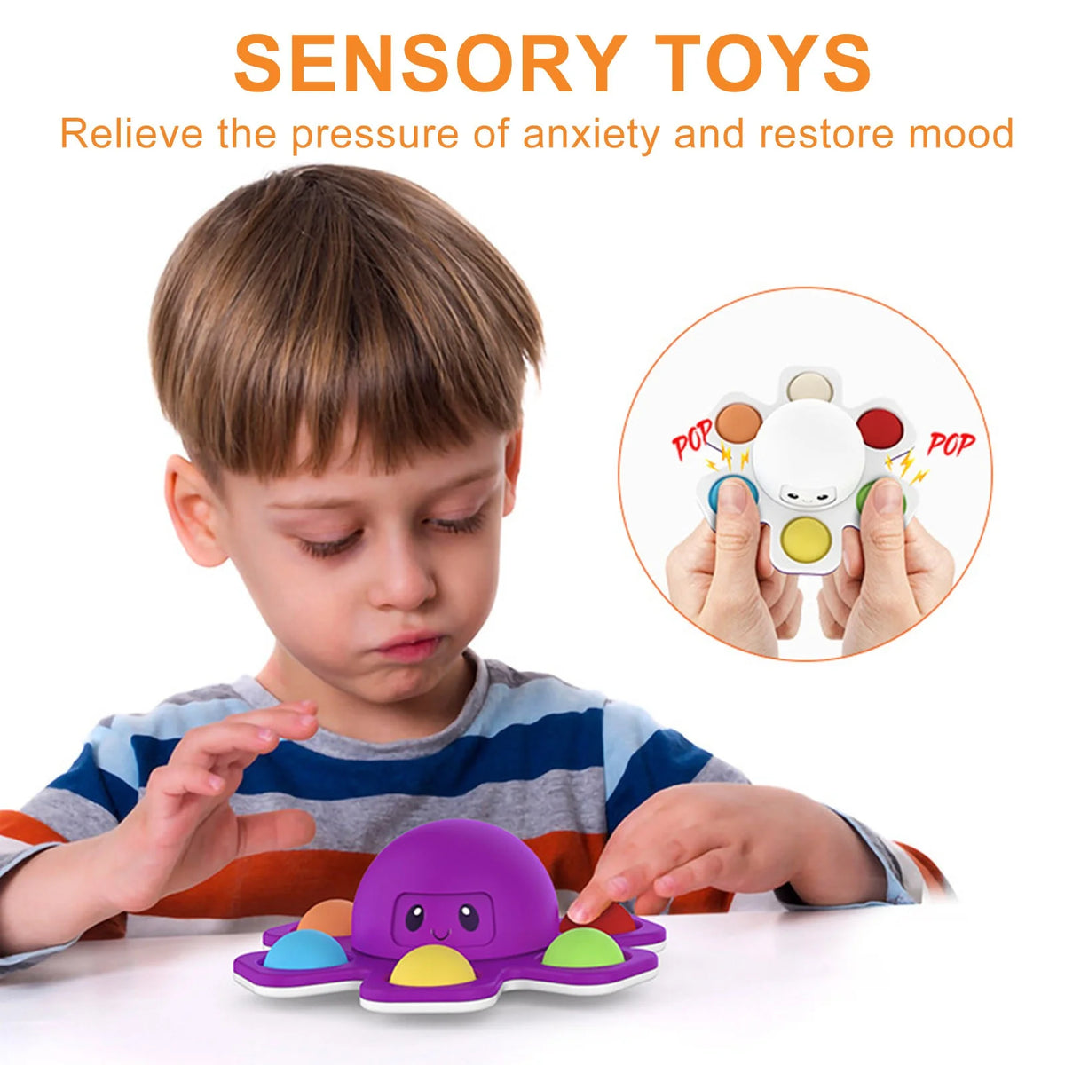 Face-Changing Fidget Spinner: Sensory Pop Toy for Stress Relief