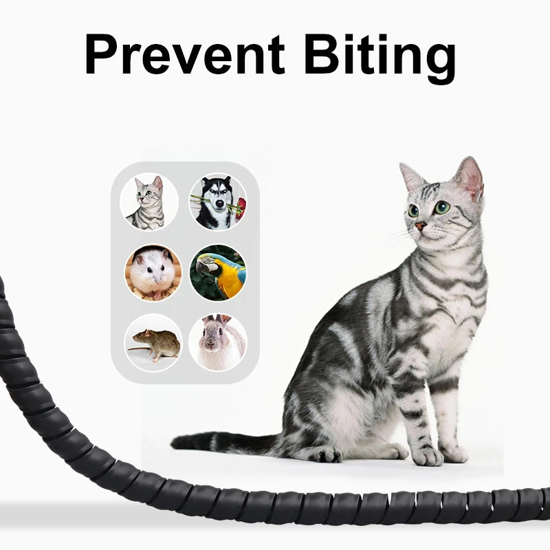 2Meters Spiral Cable Protector Line Organizer Tube Motorcycle Wire Protect Sleeve Flame Retardant Anti-Bite Cover Charger Cable