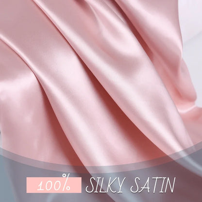 Satin Pillowcase, Polyester Decorative Pillowcase for Bed