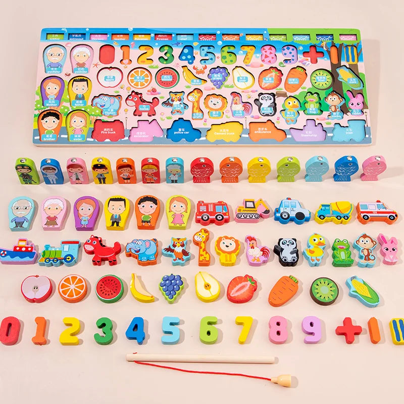 Montessori Learning Toy – Wooden Shape Matching & Math Game