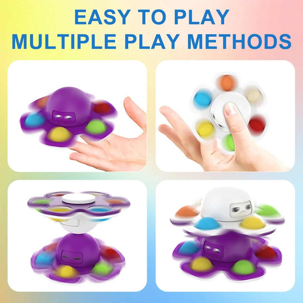 Face-Changing Fidget Spinner: Sensory Pop Toy for Stress Relief