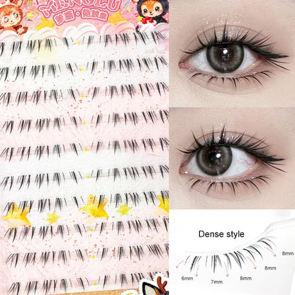 No Glue Needed Idol False Eyelashes Large Capacity 7-9mm Self Adhesive Eyelashes tweezers DIY Lash Extension Cluster Lashes