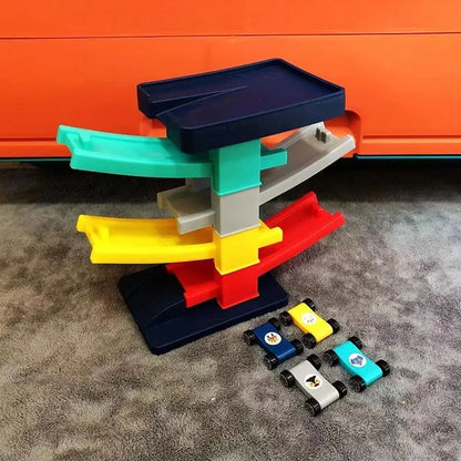 Race Track Ramp Toy – Gliding Car Rail Set for Kids